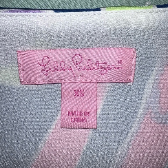 Lilly Pulitzer silk slip dress with ruffle hem Sz XS - Picture 8 of 11